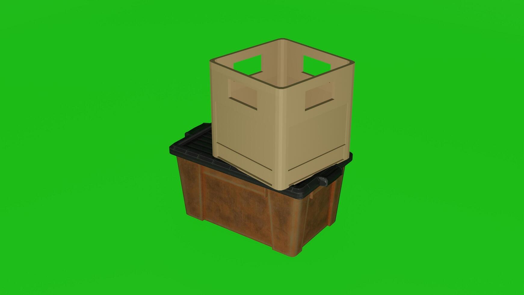 A cardboard box with a lid on top of it photo