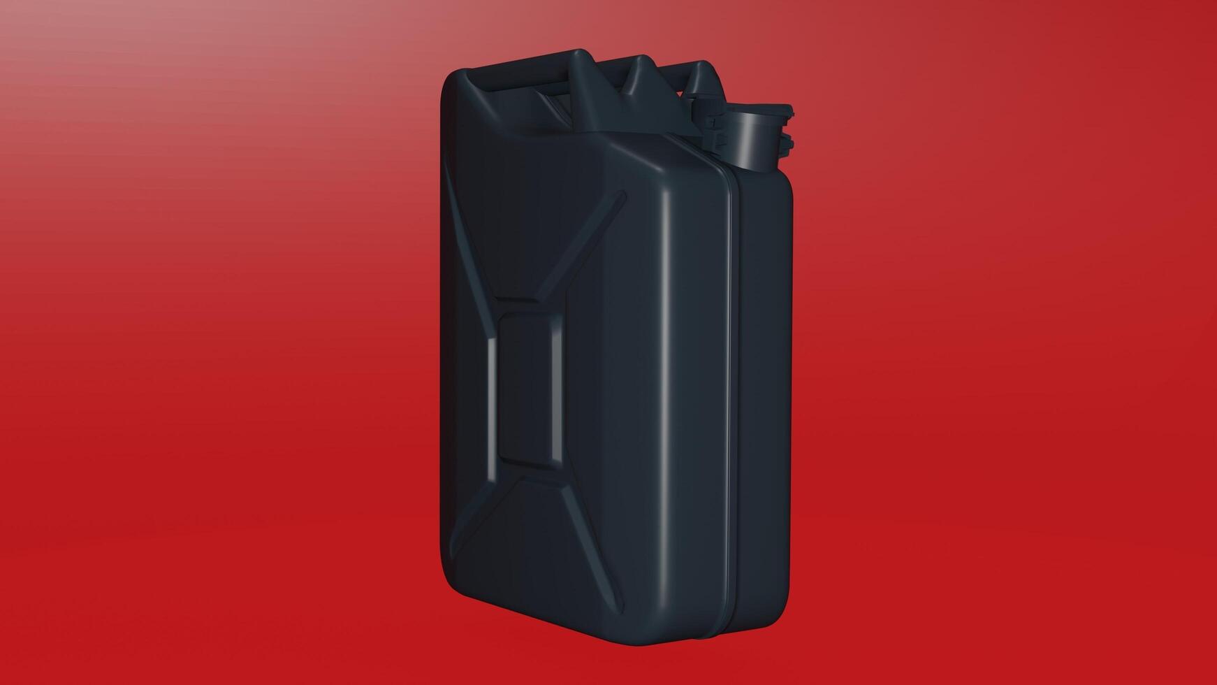 A black plastic container with a red background photo