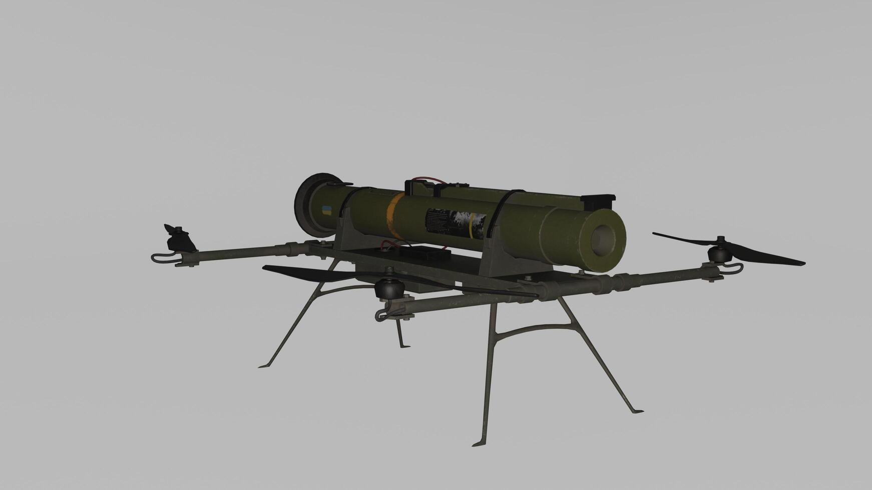 A 3d model of a small drone with a camera on it photo