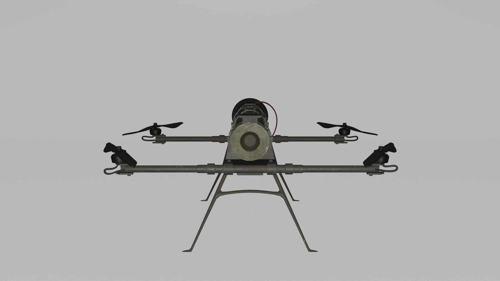 A 3d model of a small drone on a stand photo