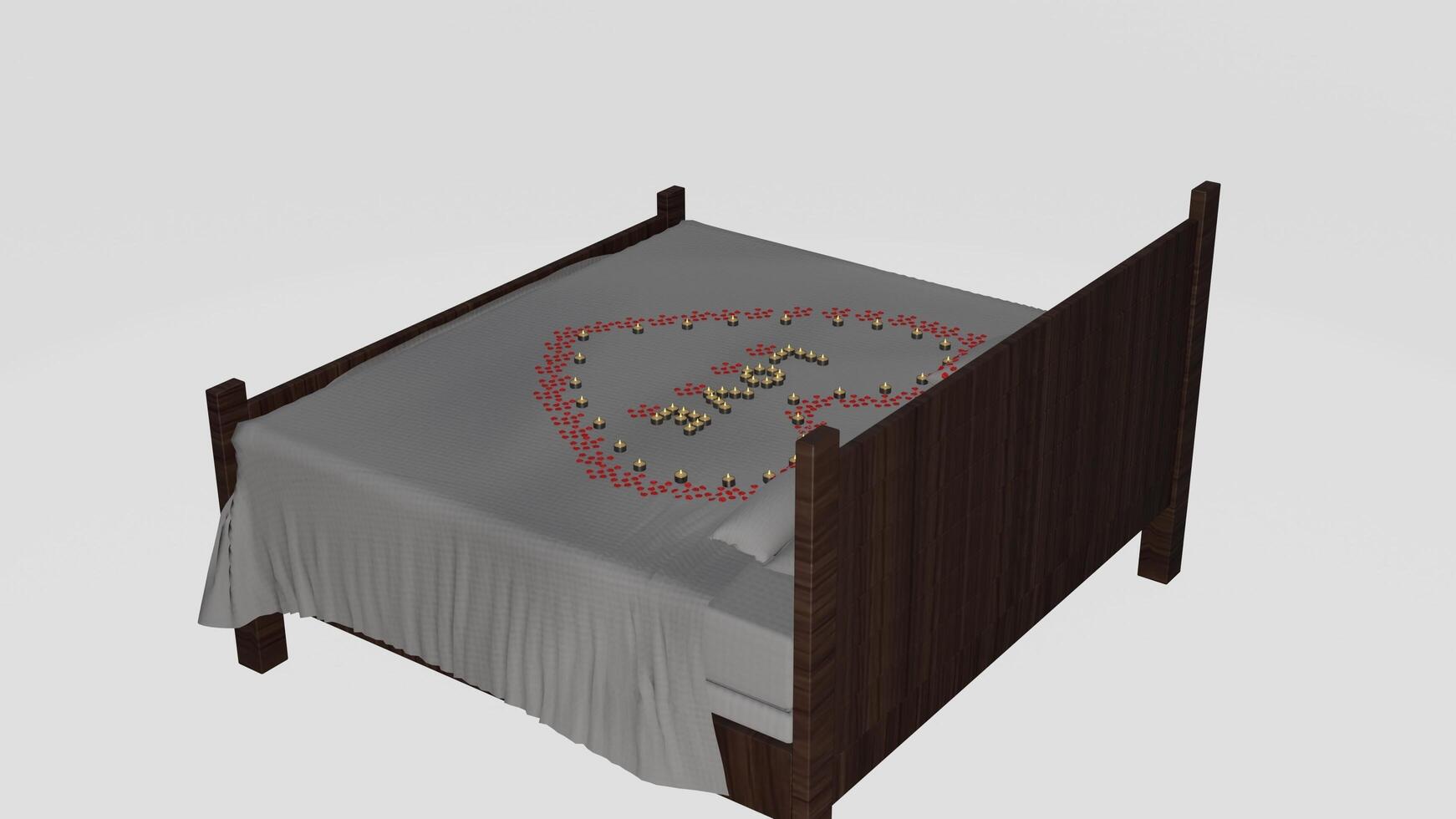 A bed with a valentine's day theme photo