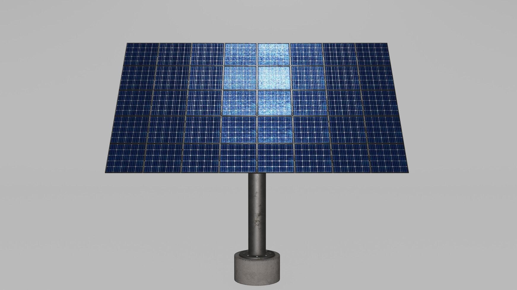 A solar panel on a metal stand photo