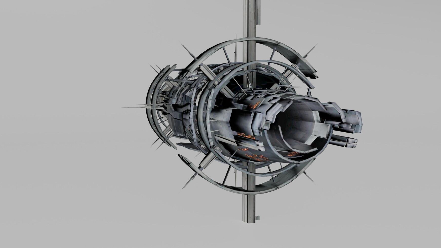A 3d model of a space ship photo