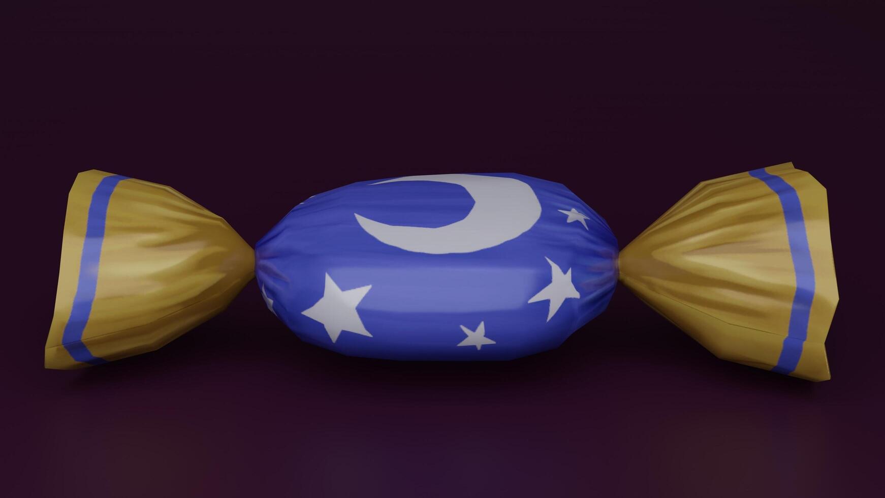A candy with a moon and stars on it photo