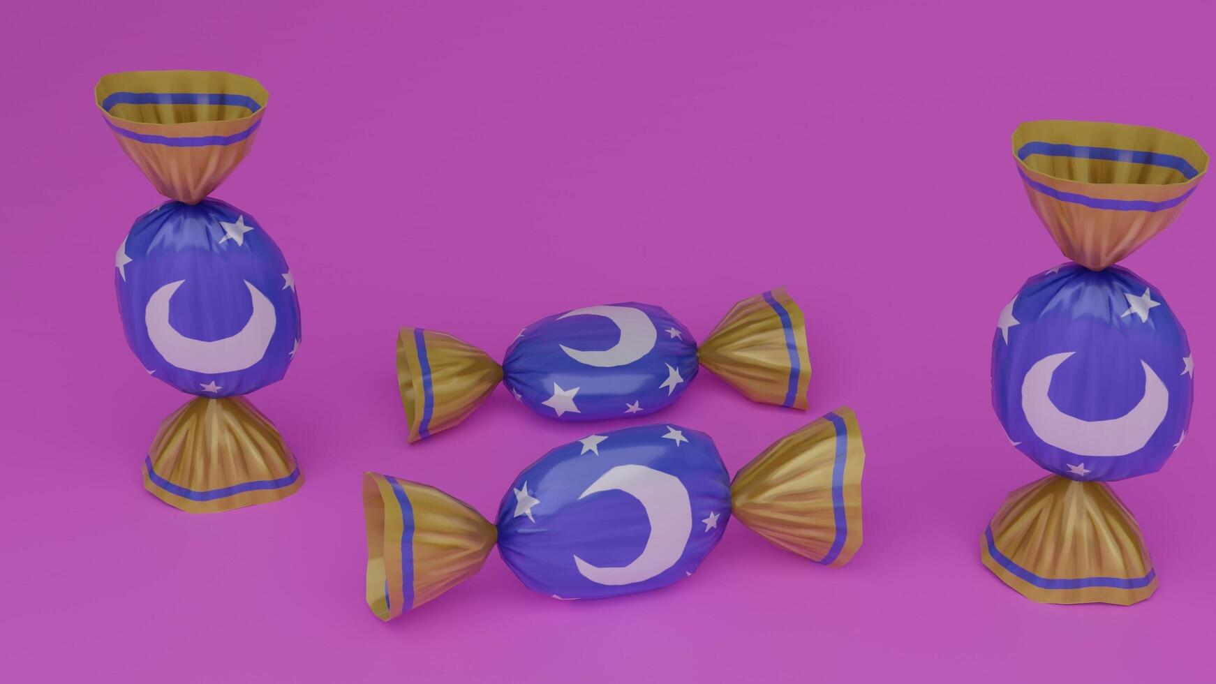 Three candy bars with stars and moon on them photo
