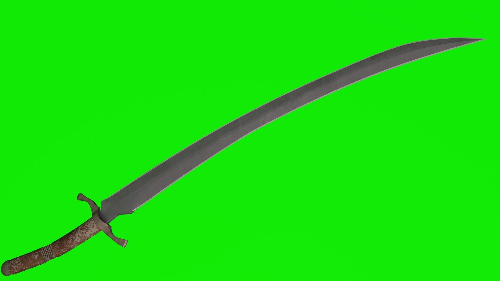 A sword on a green screen photo