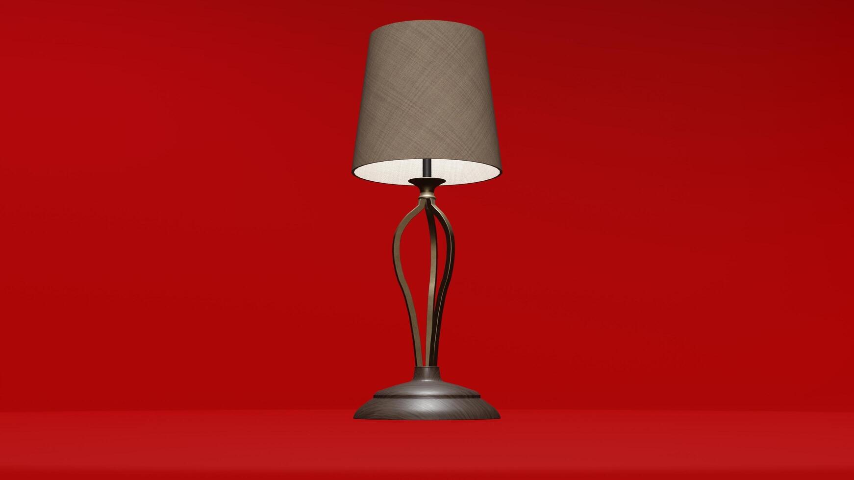 A lamp on a red background with a red background photo