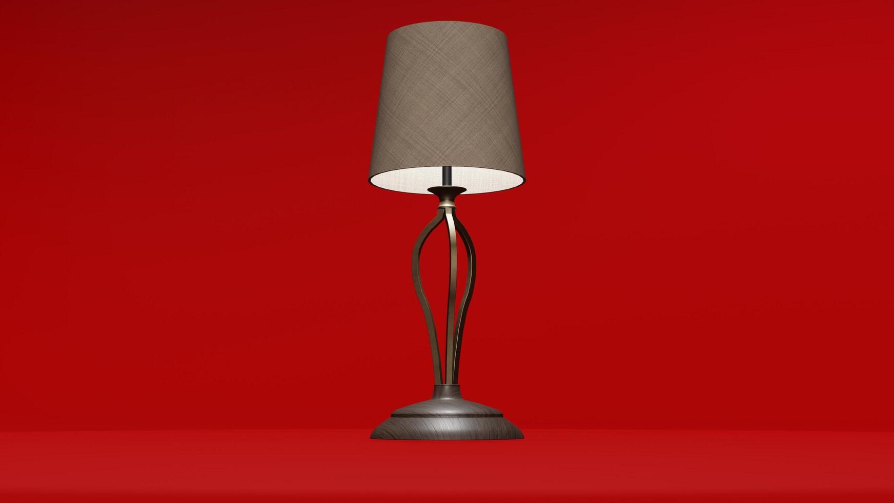 A lamp on a red background with a red background photo