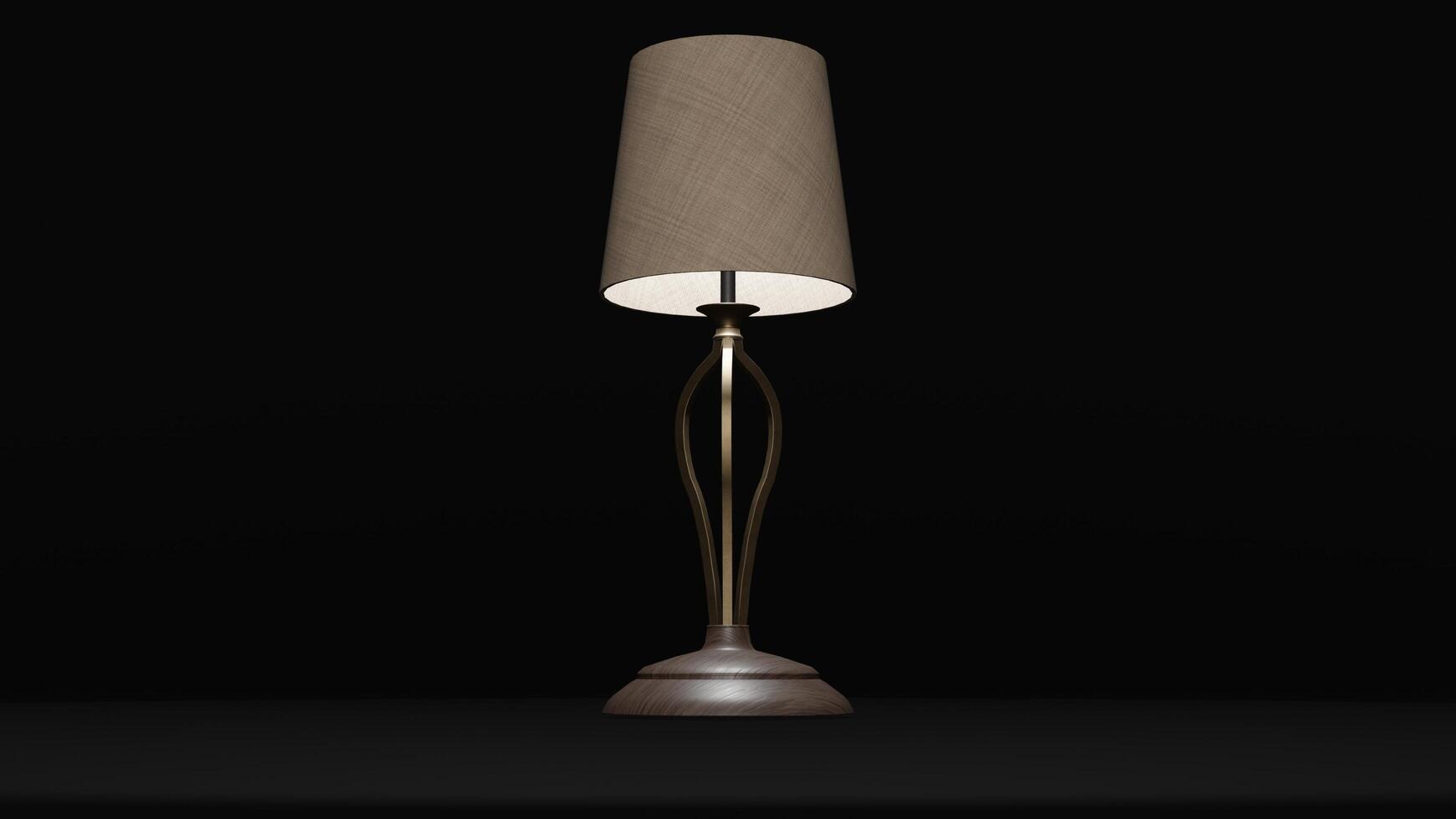 A lamp with a shade on top of it photo