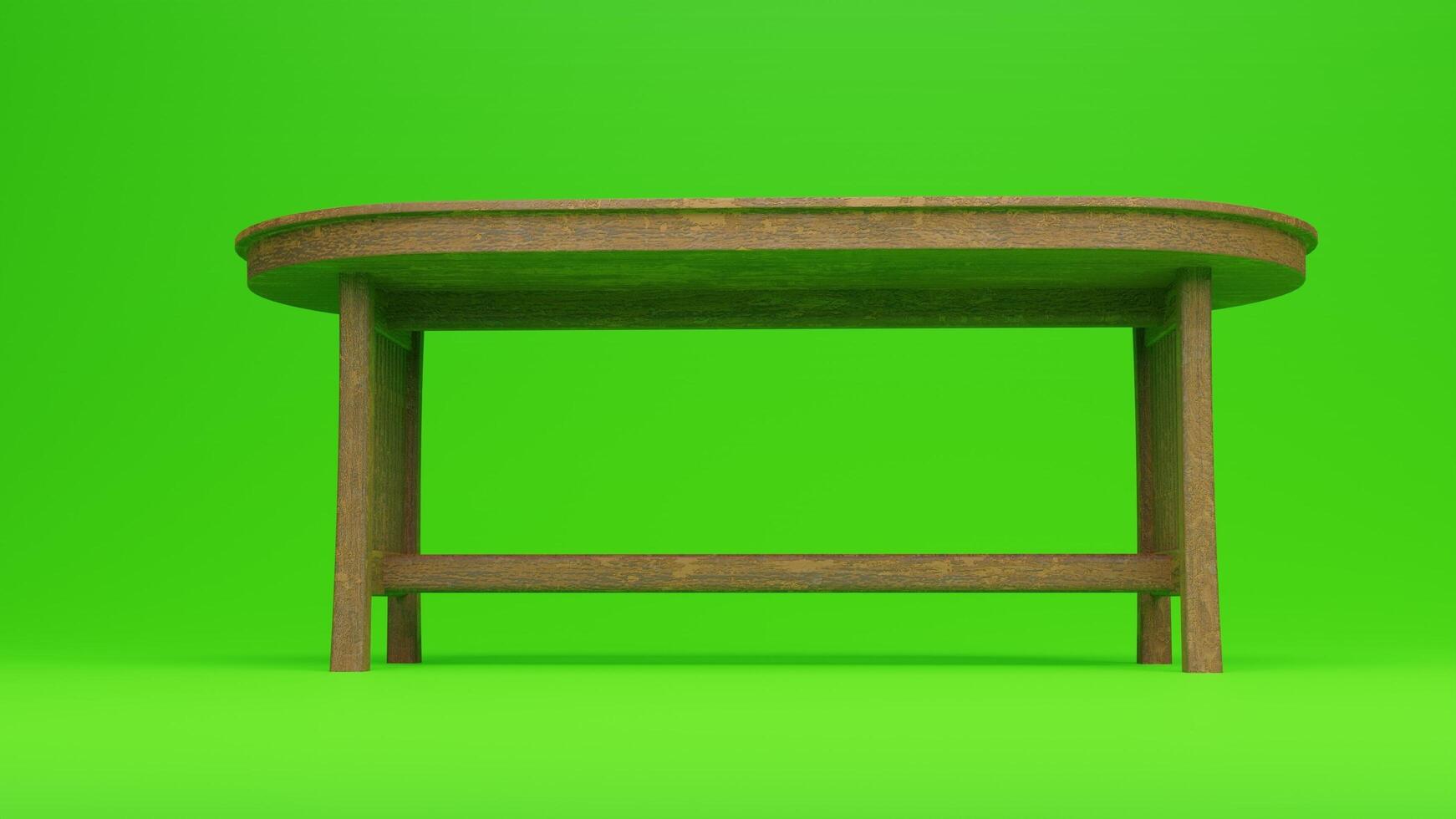 A table with a green background photo