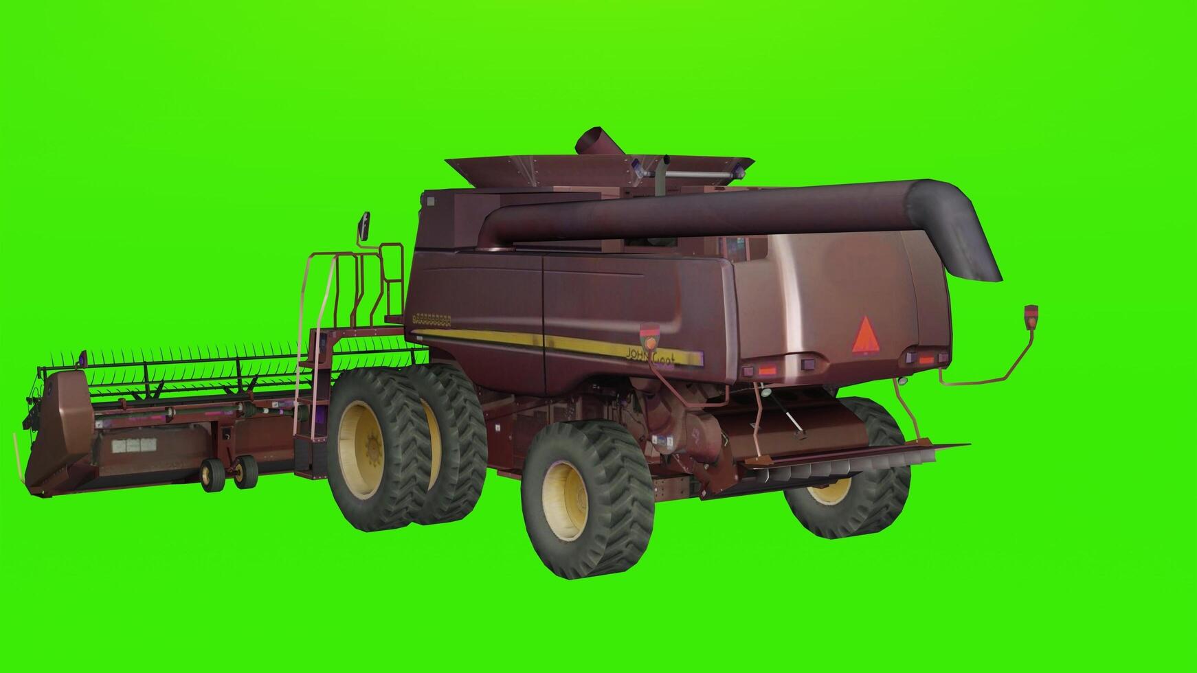 A combine harvester on a green screen photo