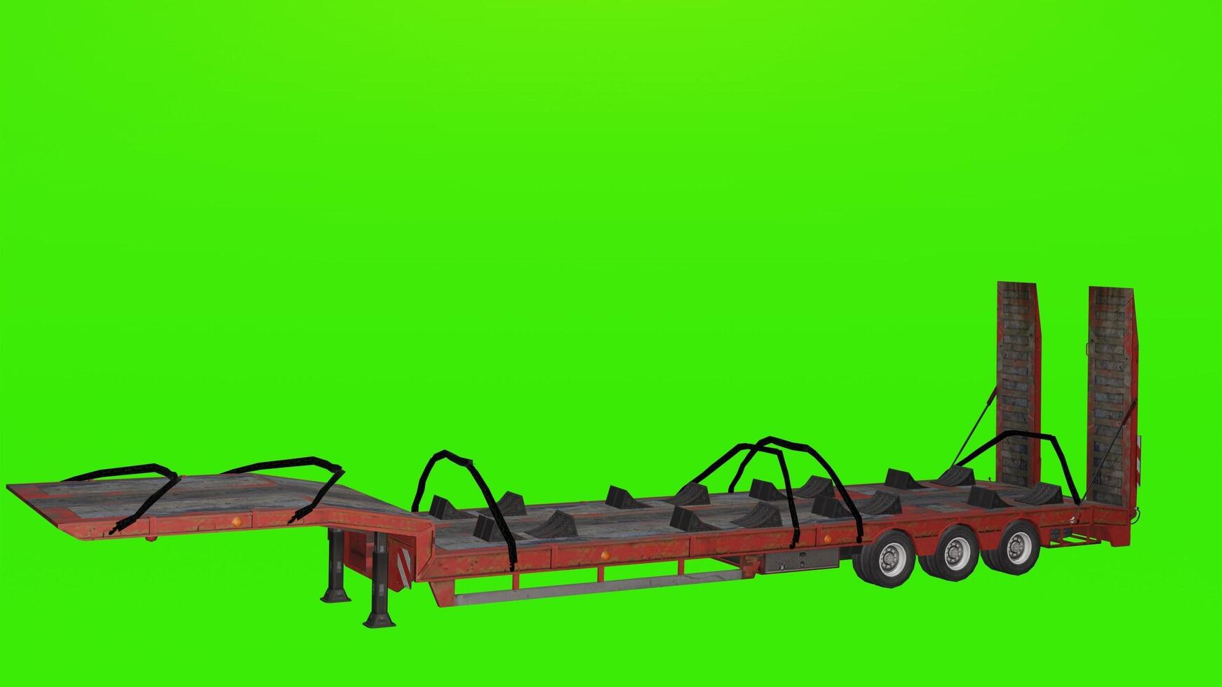 A trailer with a flatbed and a ramp photo