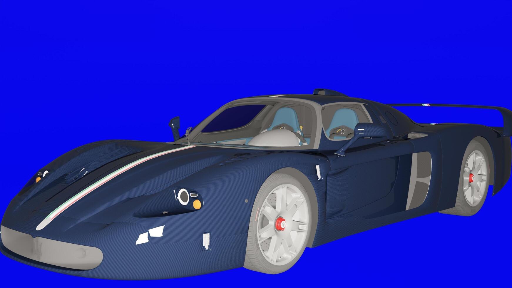 A blue sports car on a blue background photo