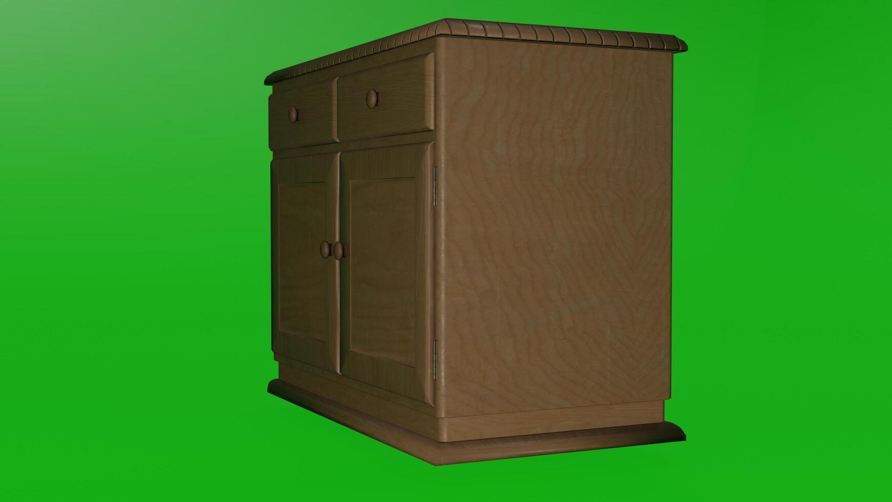 A cabinet with two doors and a green background photo