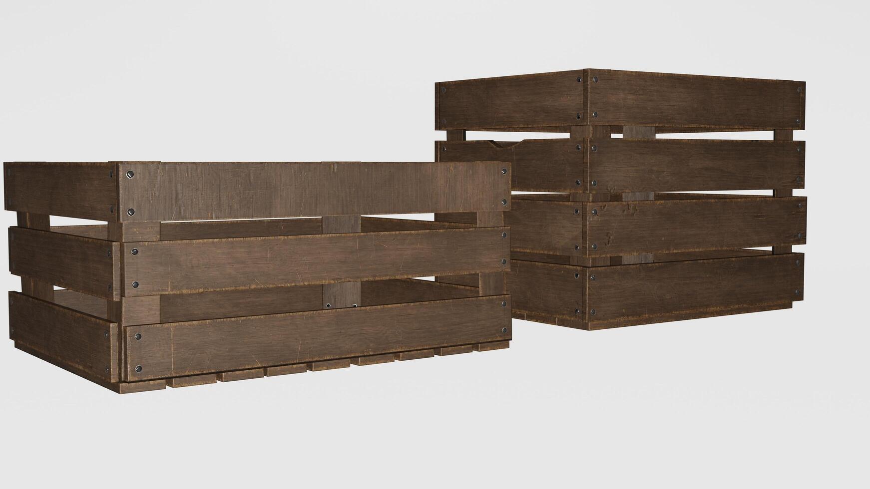 A wooden crate with a wooden lid photo