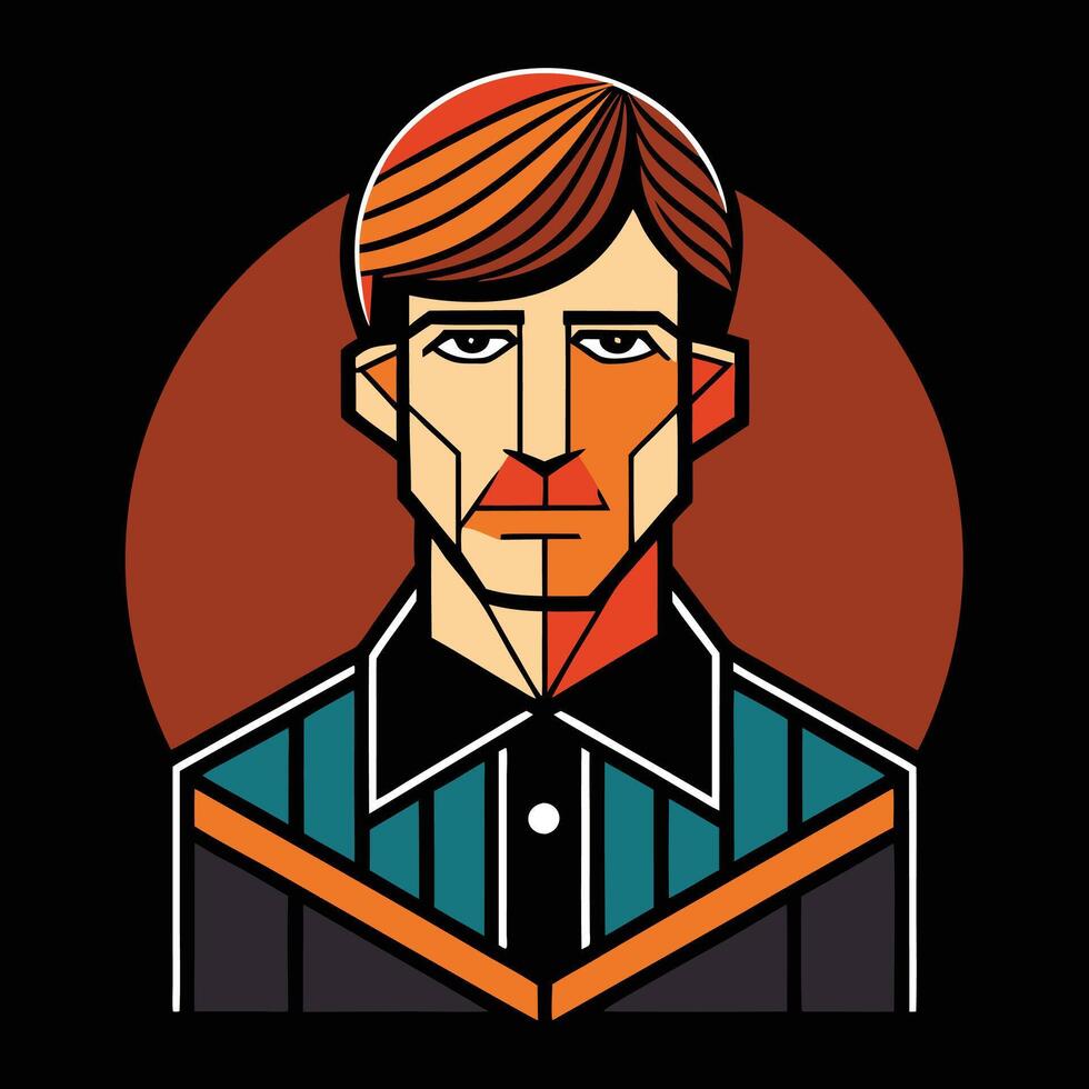 A man with a mustache and a tie on a black background vector