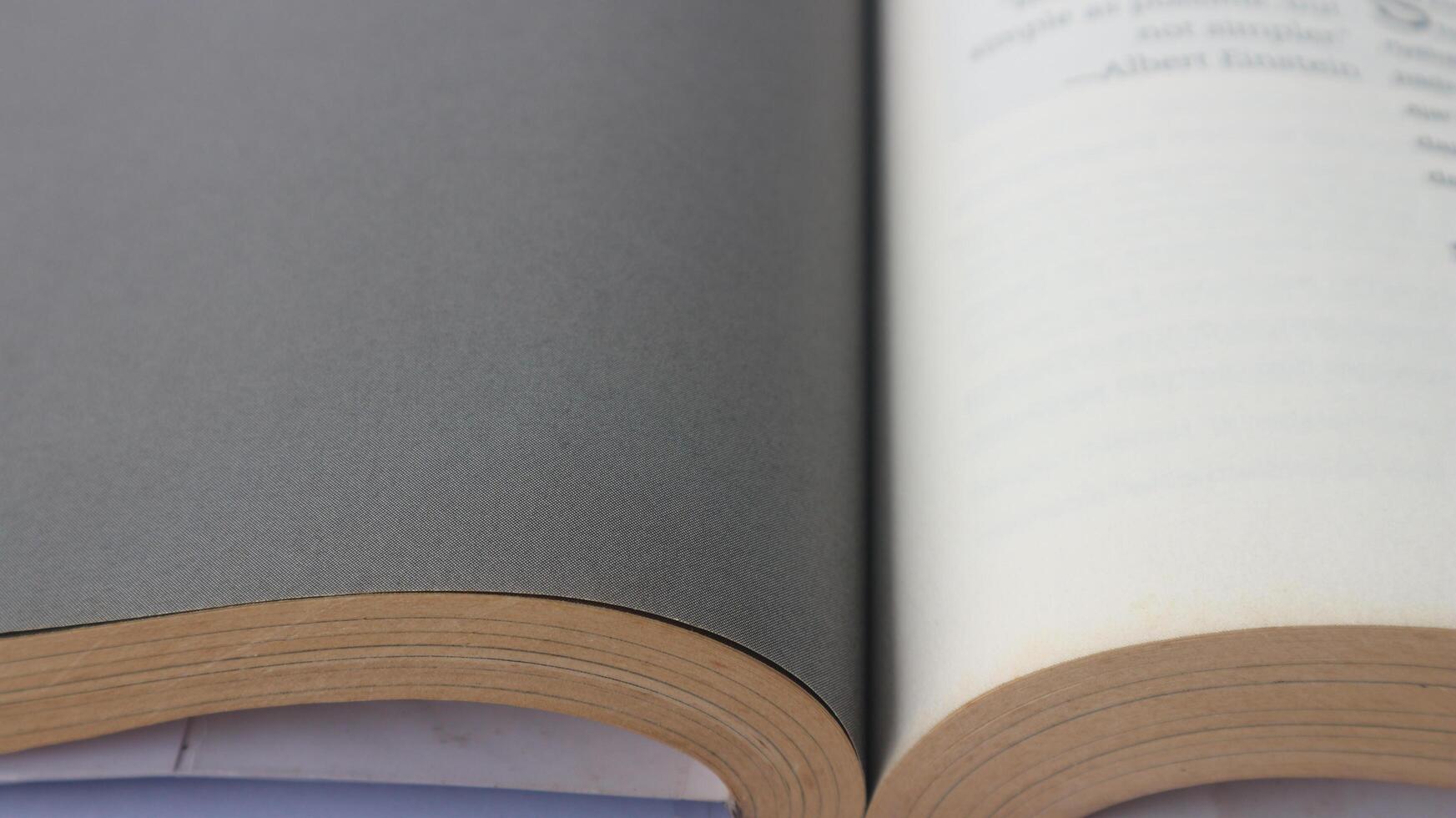 Open book indentation with bokeh effect. photo