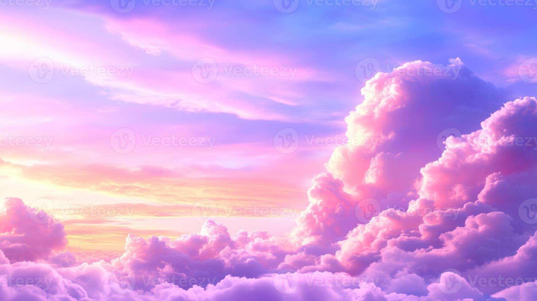 stunning display of colorful clouds fills sky, showcasing shades of pink, purple, and blue. vibrant hues create serene and dreamy atmosphere, perfect for inspiring creativity and reflection photo