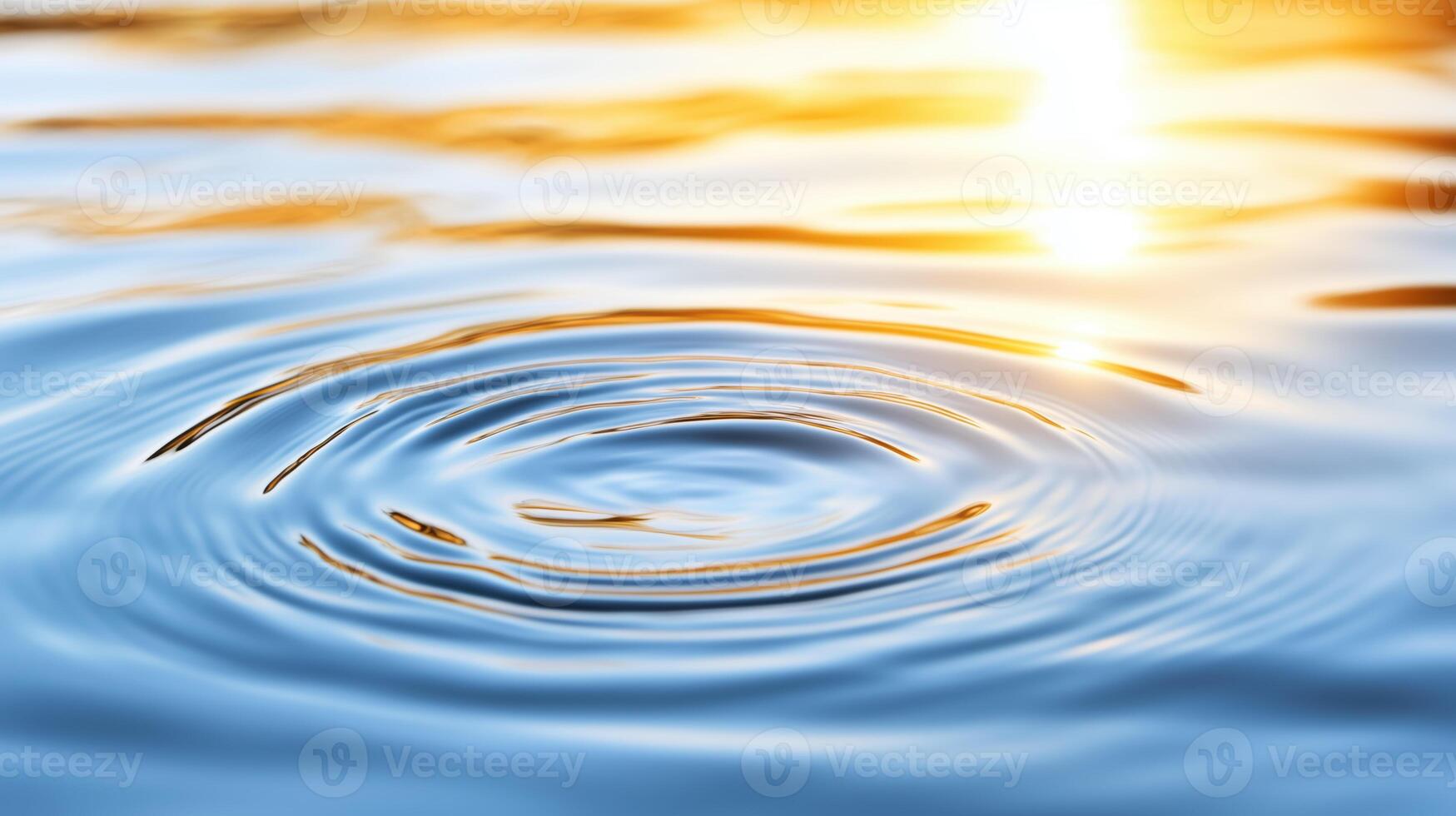 sereno agua superficie refleja calentar resplandor de luz de sol, creando hermosa ondas ese evocar sentido de calma y tranquilidad foto
