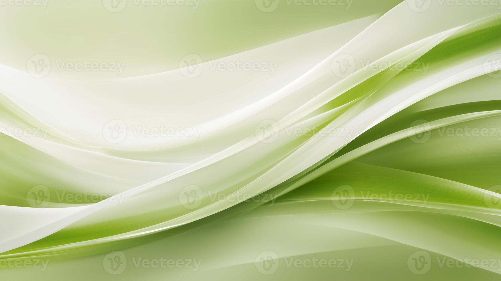 Smooth green and white abstract waves create serene and calming atmosphere, perfect for backgrounds or design elements. gentle flow evokes sense of tranquility and freshness photo