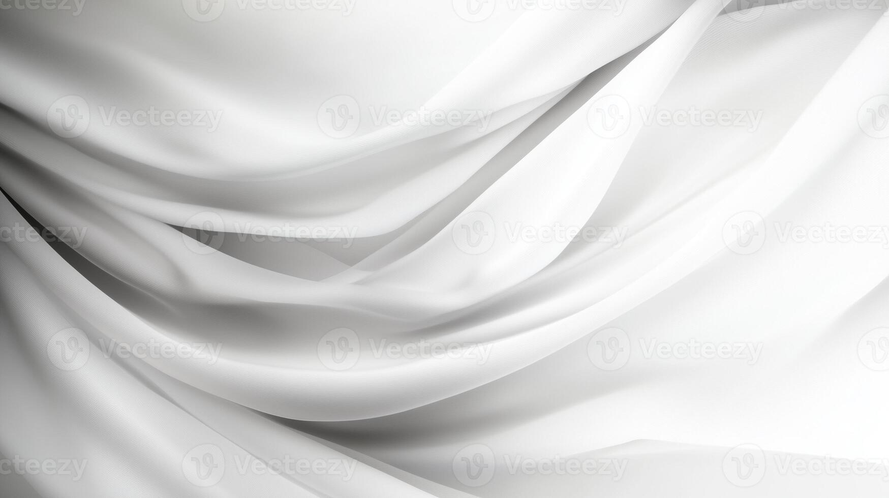 Soft white fabric drapes elegantly, creating gentle waves and folds that evoke sense of calm and tranquility. smooth texture enhances visual appeal, making it perfect for various design applications photo