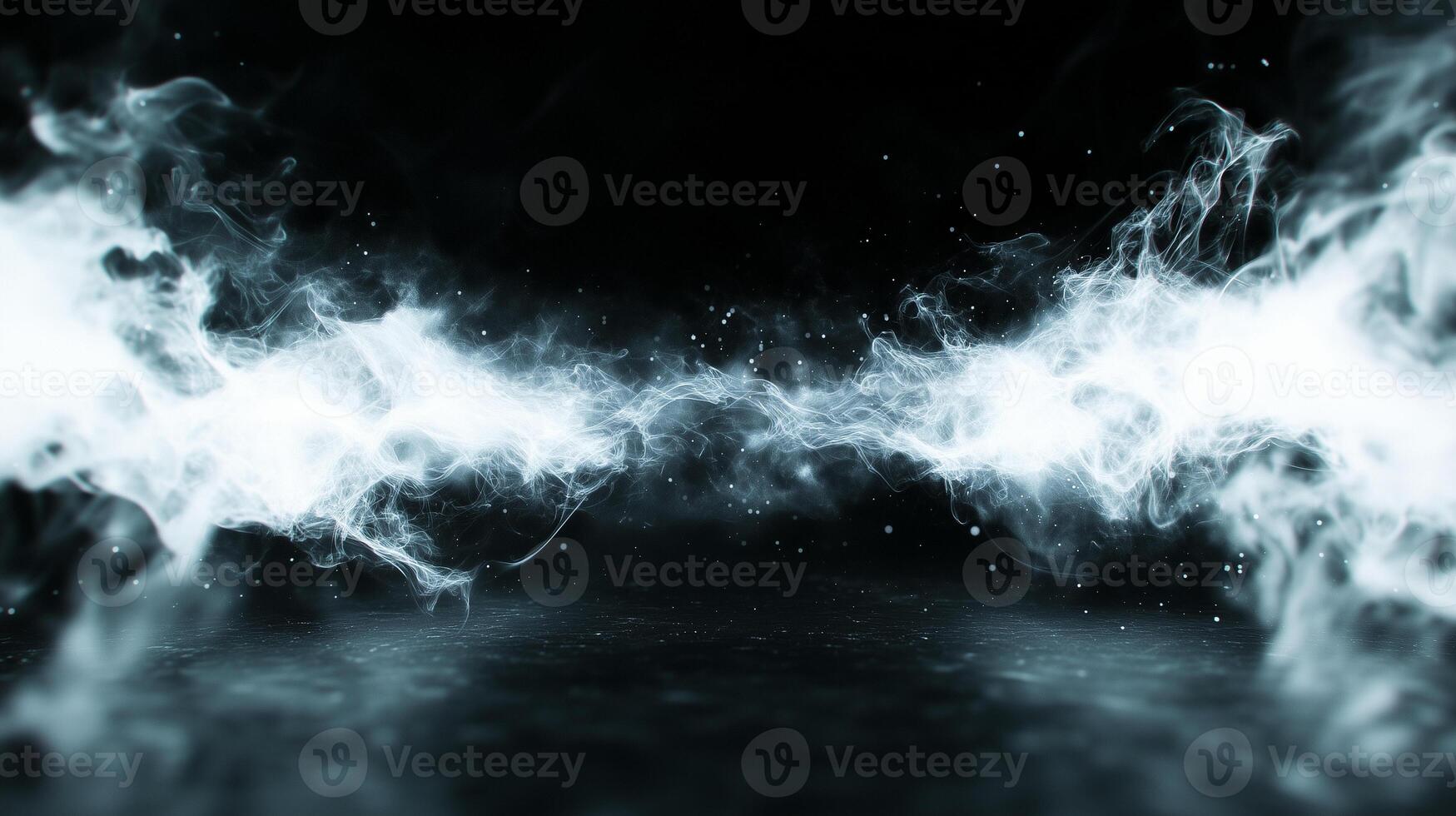 mesmerizing display of swirling white smoke against dark background, creating ethereal and mystical atmosphere. dynamic movement of smoke evokes sense of mystery and intrigue photo