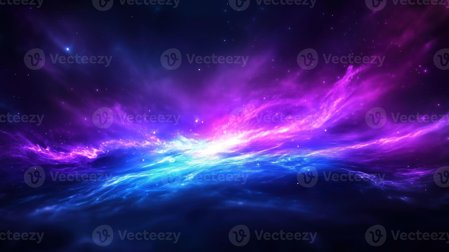 stunning cosmic scene featuring vibrant purple and blue nebulae swirling in vastness of space, evoking sense of wonder and mystery photo