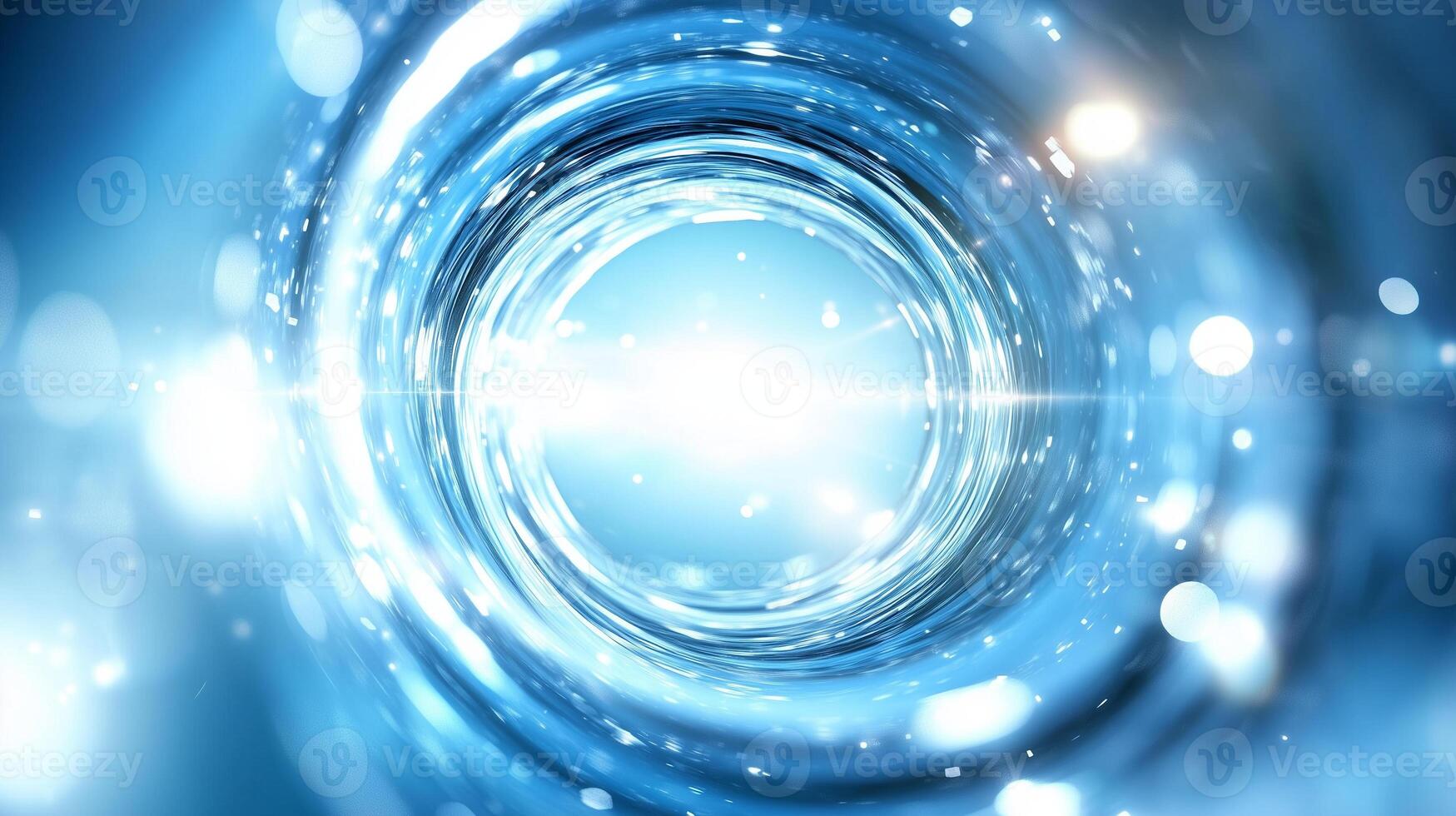mesmerizing abstract image featuring swirling vortex of blue light, creating sense of depth and motion. bright center draws eye, evoking feelings of wonder and tranquility photo