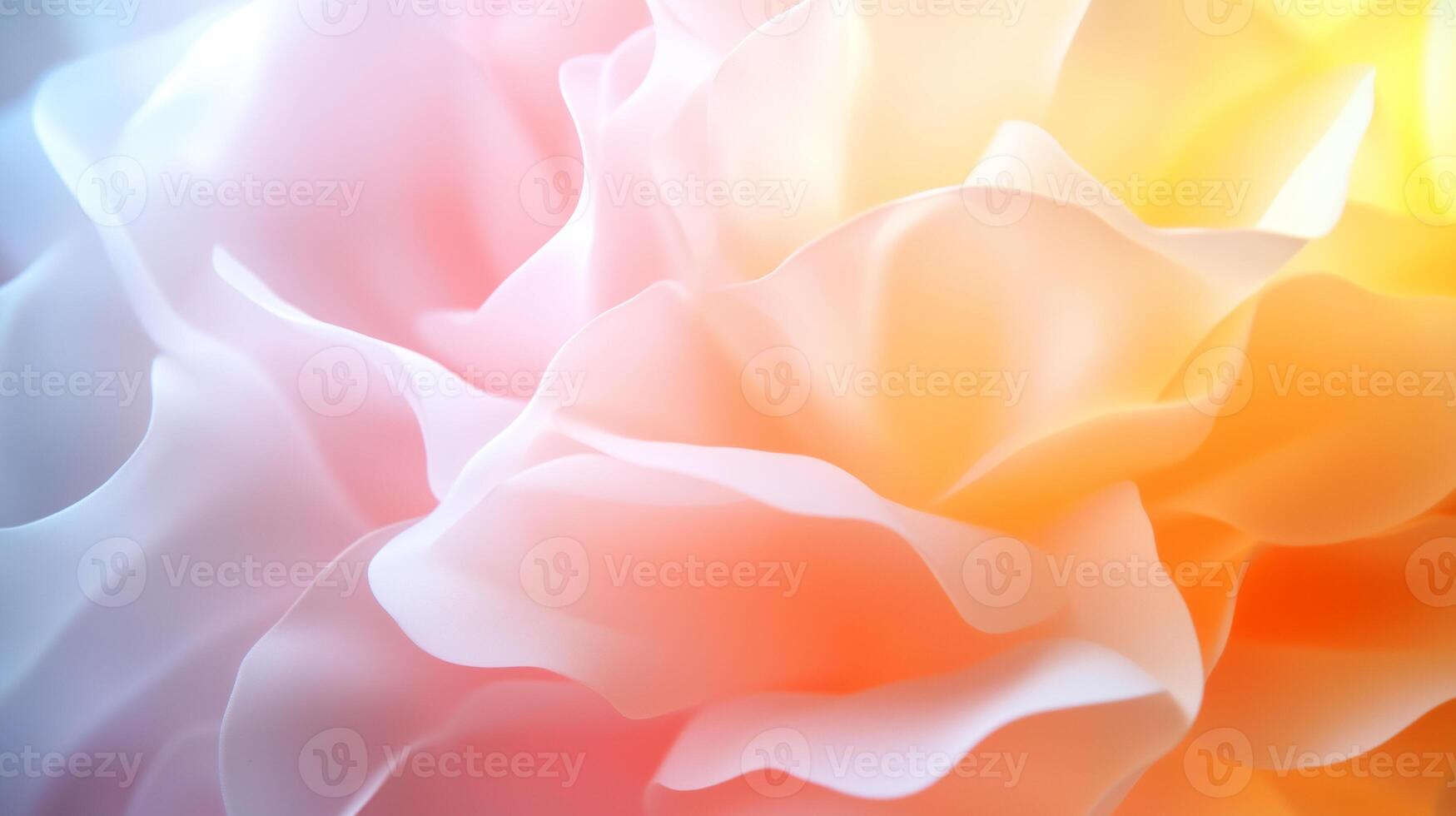 Soft pastel petals blend harmoniously in delicate floral arrangement, evoking sense of tranquility and beauty. gentle curves and gradients create serene atmosphere photo