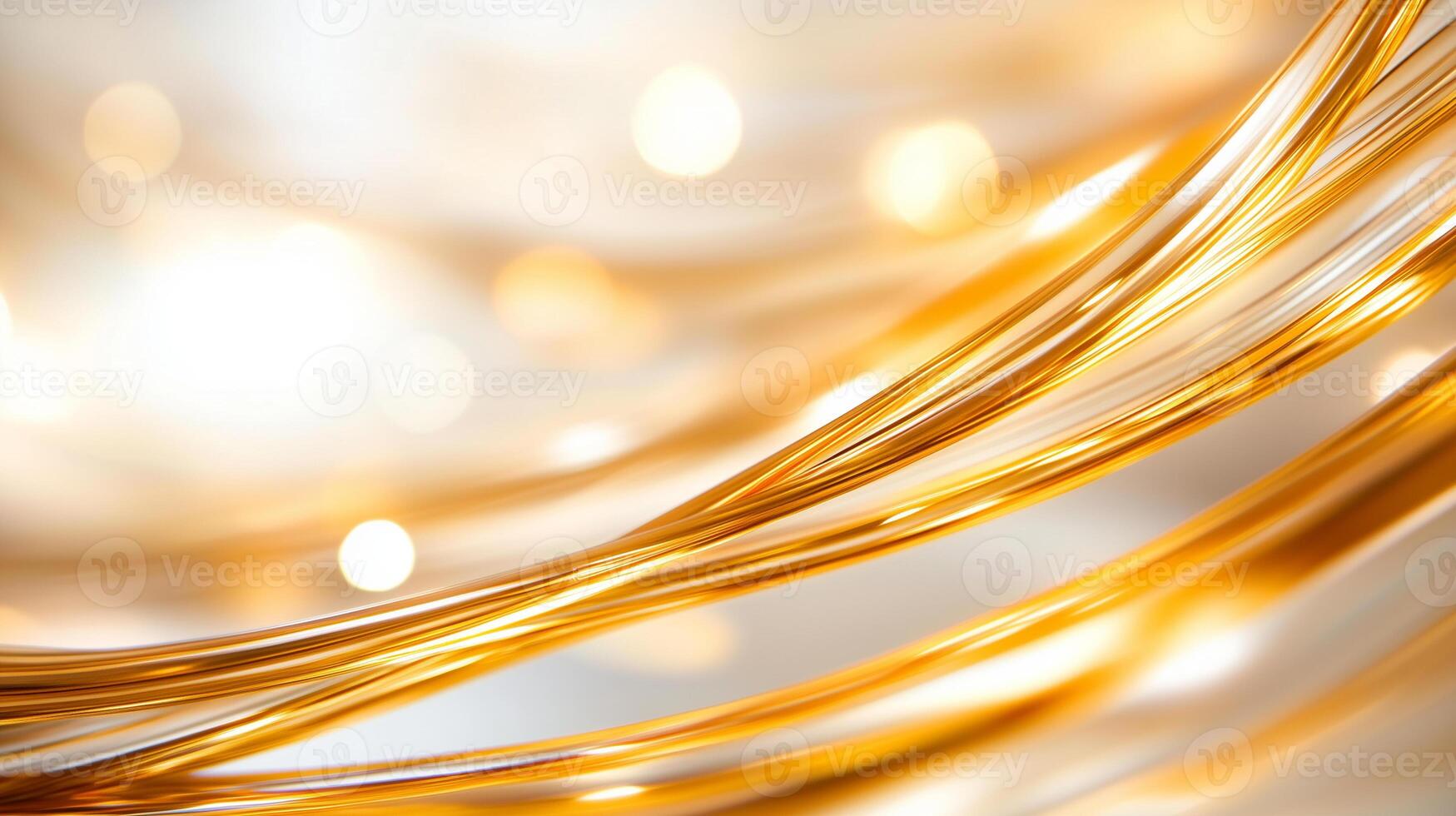 Shimmering golden strands create mesmerizing abstract background, evoking sense of elegance and warmth. soft bokeh effect enhances visual appeal, making it perfect for various design projects photo