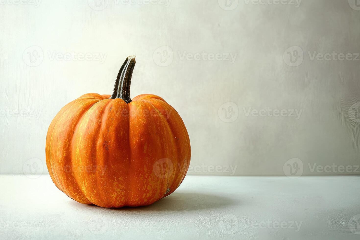 A Single Orange Pumpkin on a White Surface photo