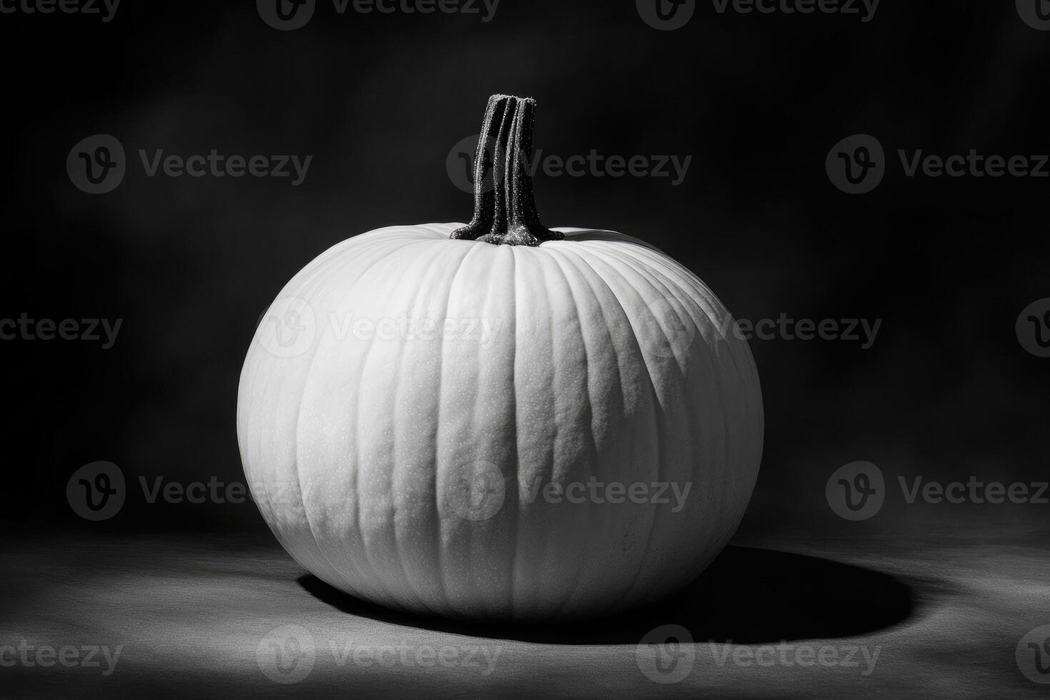 A Single White Pumpkin on a Dark Surface photo