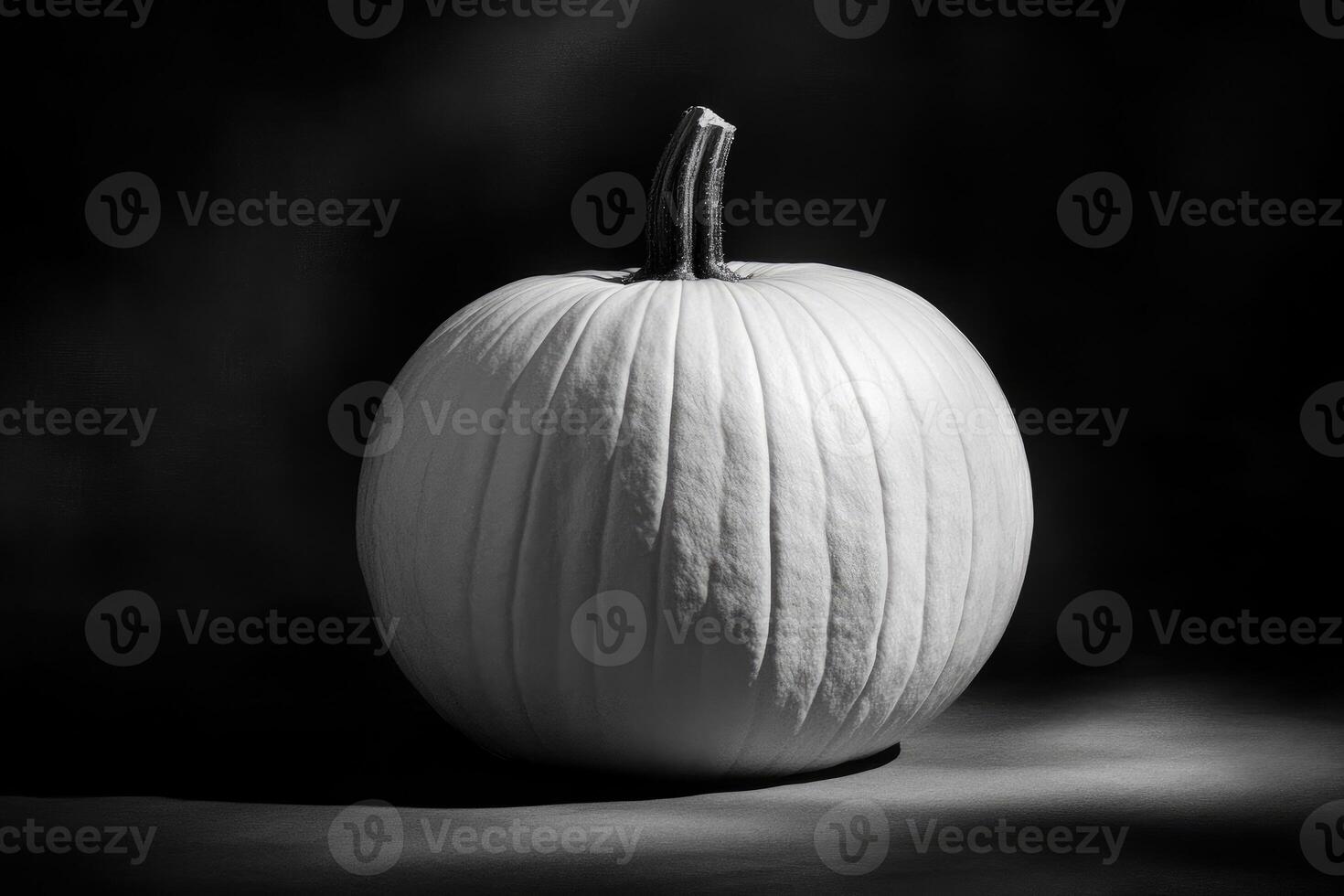 A White Pumpkin Isolated Against a Black Background photo
