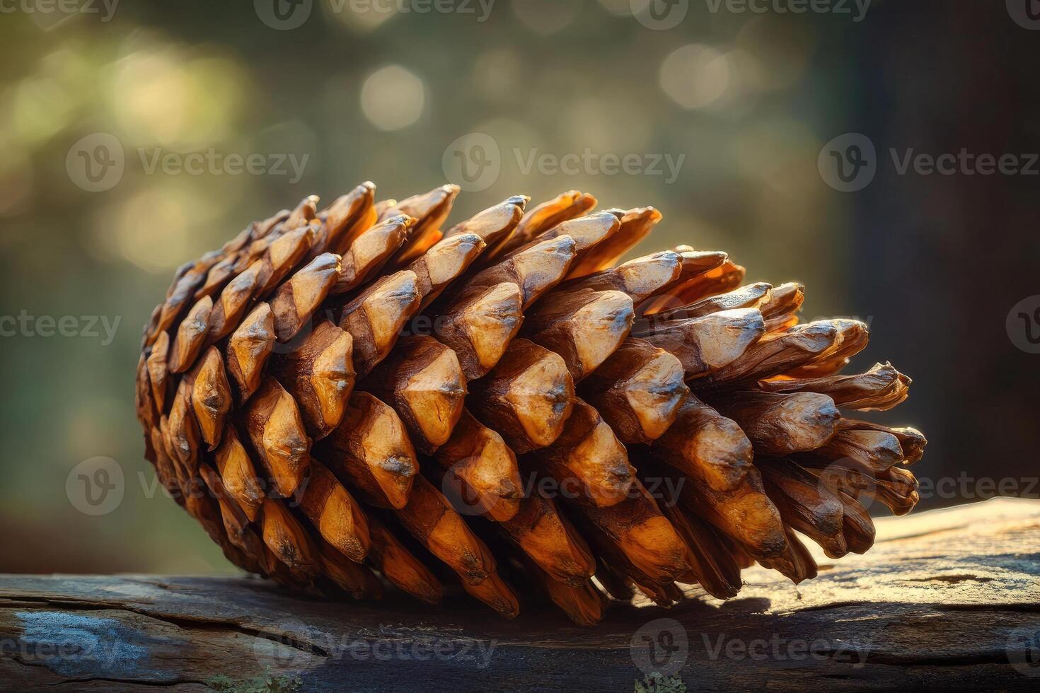 A Detailed Close-Up of a Single Pine Cone photo