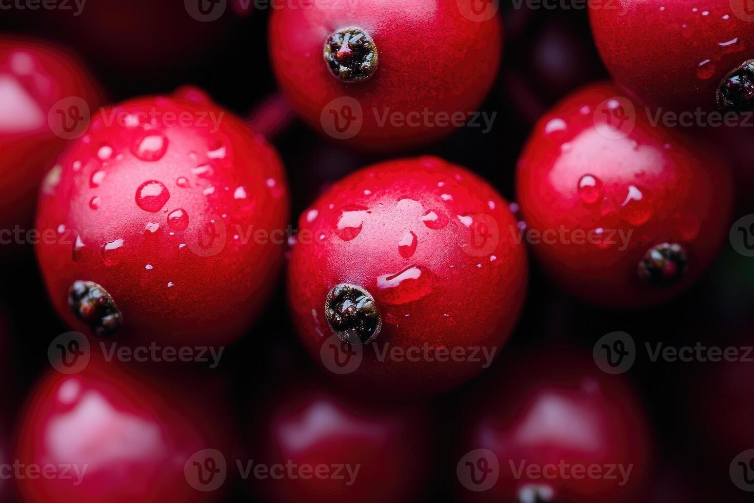 Close-up of Dewy Red Berries photo