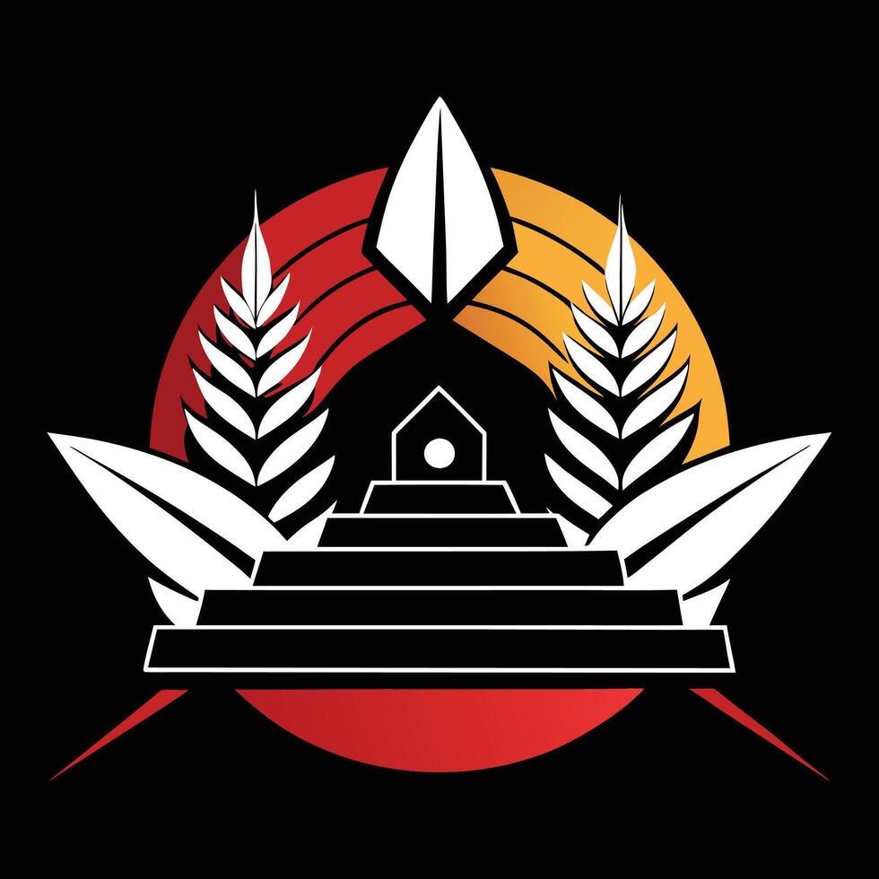 The logo for the band is a pyramid with a red, white and black background vector