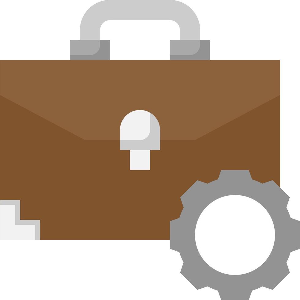 A briefcase with a gear and a cog vector