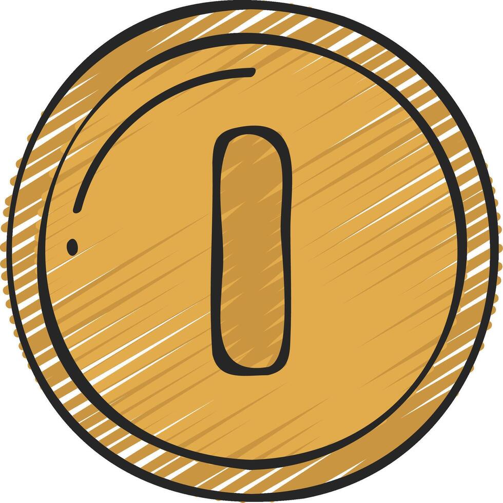 A gold coin with the letter o on it vector