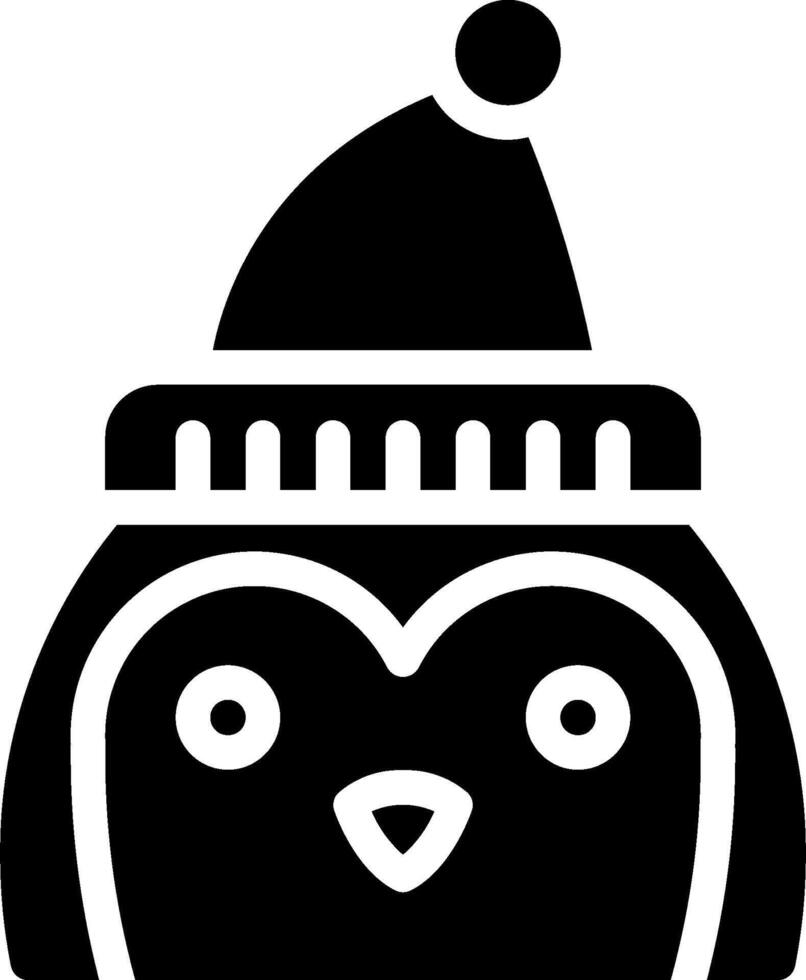 A black and white penguin wearing a hat vector