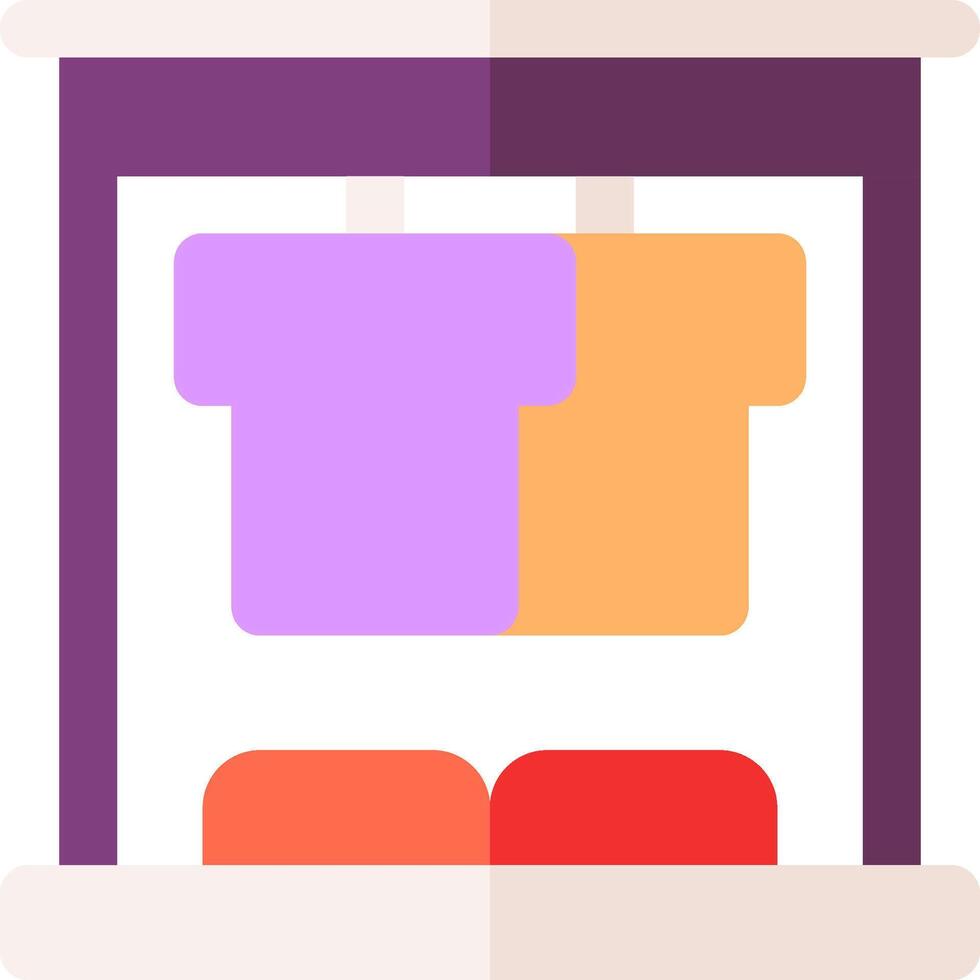 A flat icon of a shirt rack vector