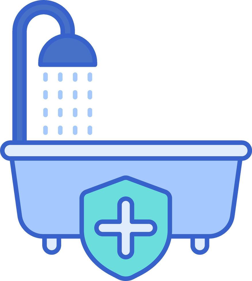 A bathtub with a shield and a cross vector