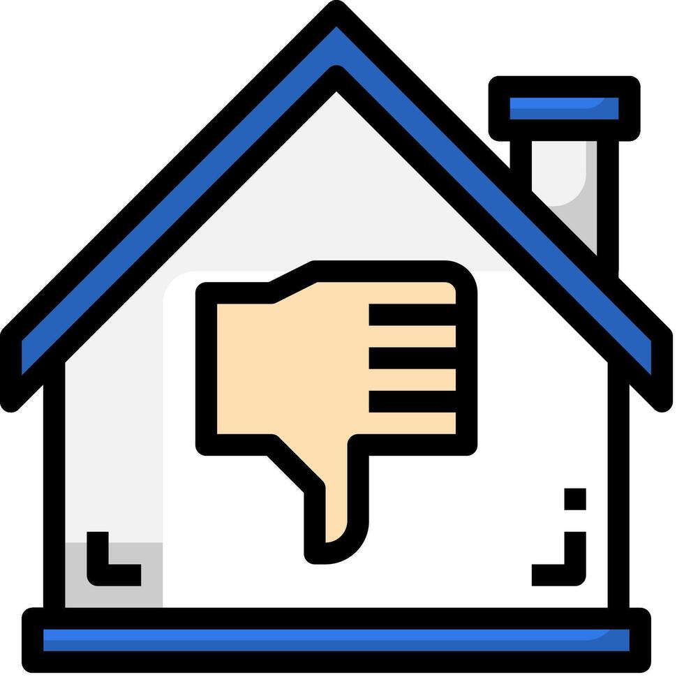 A house with a thumb up and a hand pointing down vector