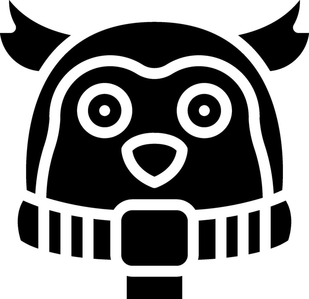 A black and white owl with a scarf on its head vector
