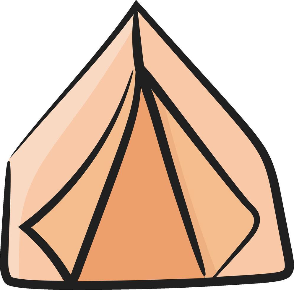 A tent with a brown and tan color vector