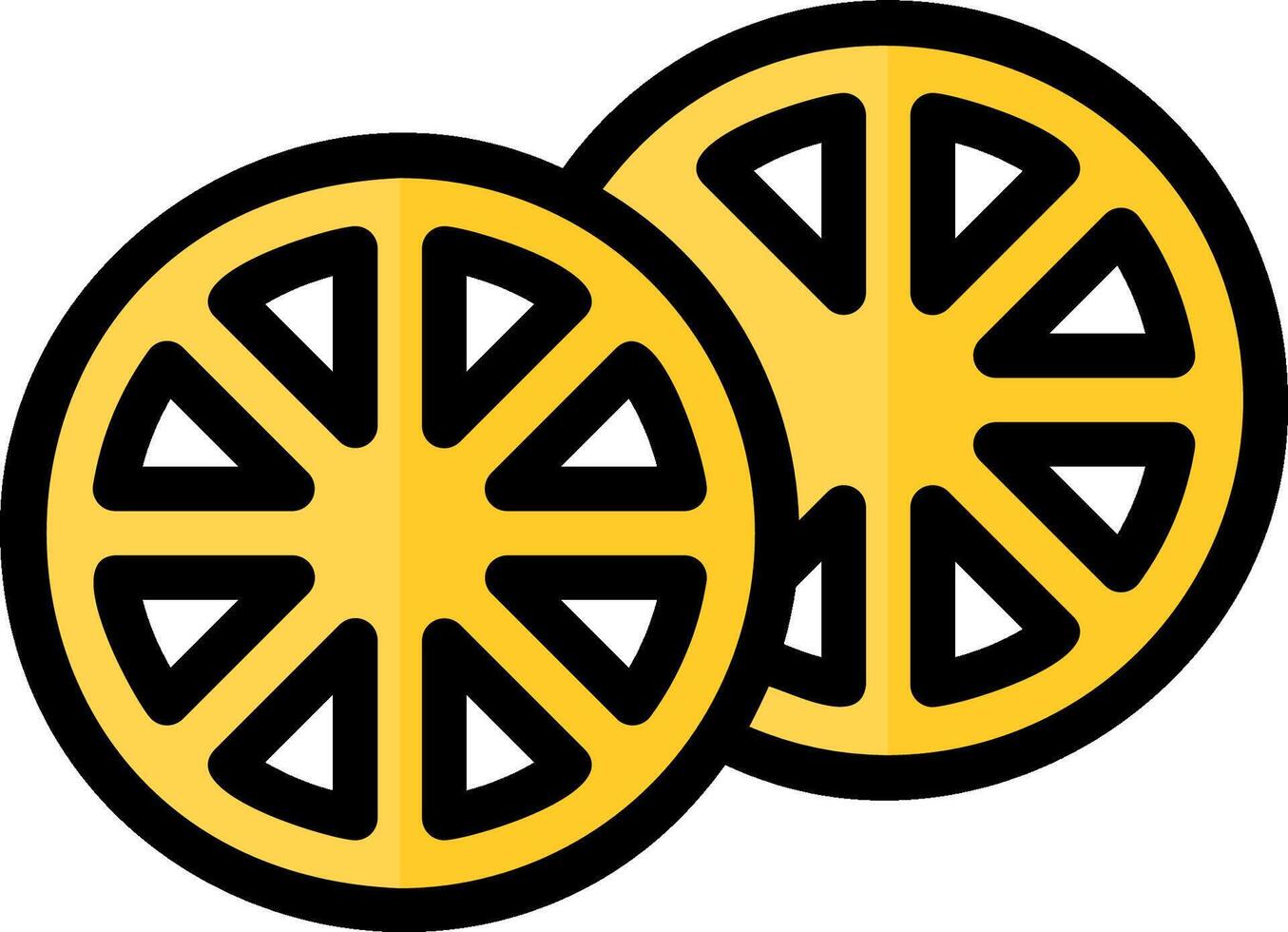 Two slices of lemon on a white background vector