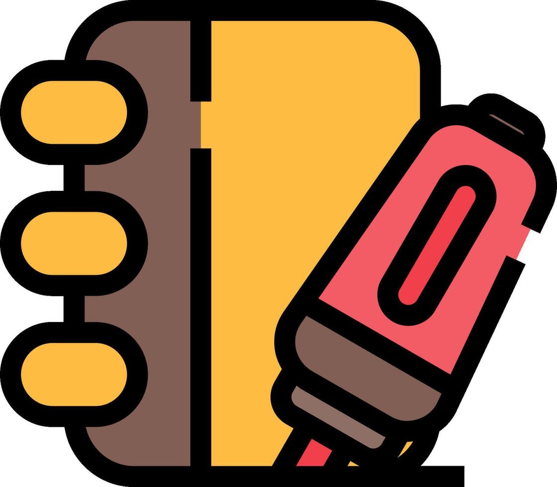 A notebook with a pen and pencil vector