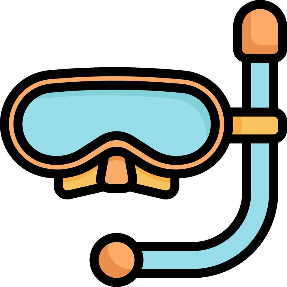 A diving mask and snorkel on a white background vector