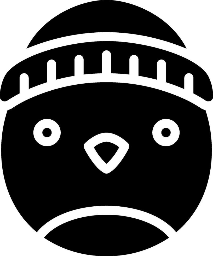 A black and white image of a bird wearing a hat vector