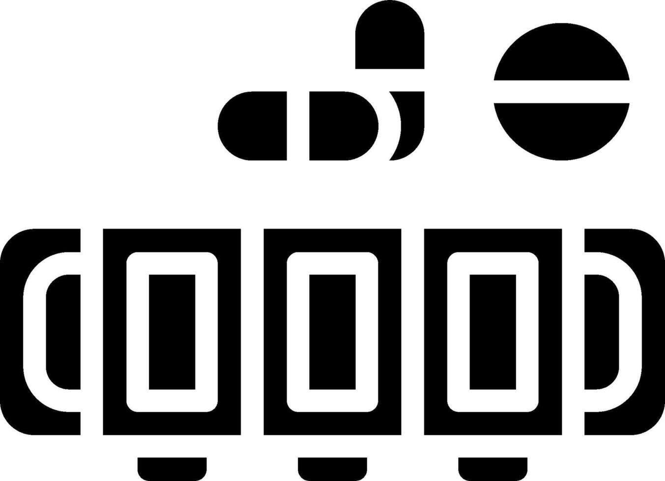 A black and white image of a pill bottle and pill vector