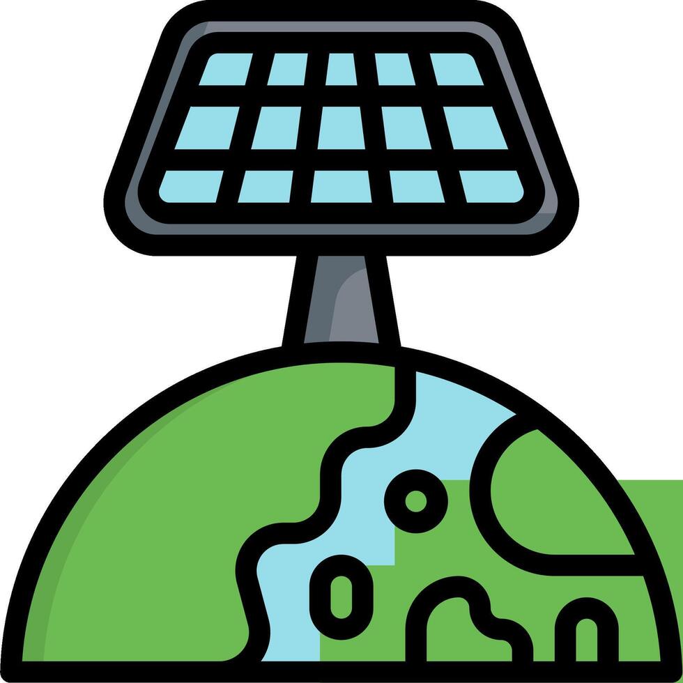 Solar panel on top of a globe vector